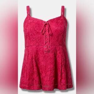 NWT Torrid Peplum Lace Corset Sleeveless 2X